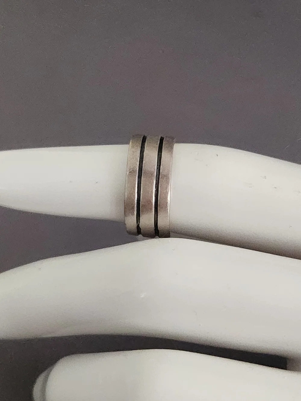 Vintage Sterling Silver Men's Triple Band Ring